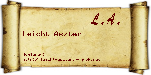 Leicht Aszter névjegykártya